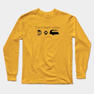 Airstream Basecamp "I'm a Simple Woman" - Beer, Cats & Basecamp T-Shirt Long Sleeve T-Shirt